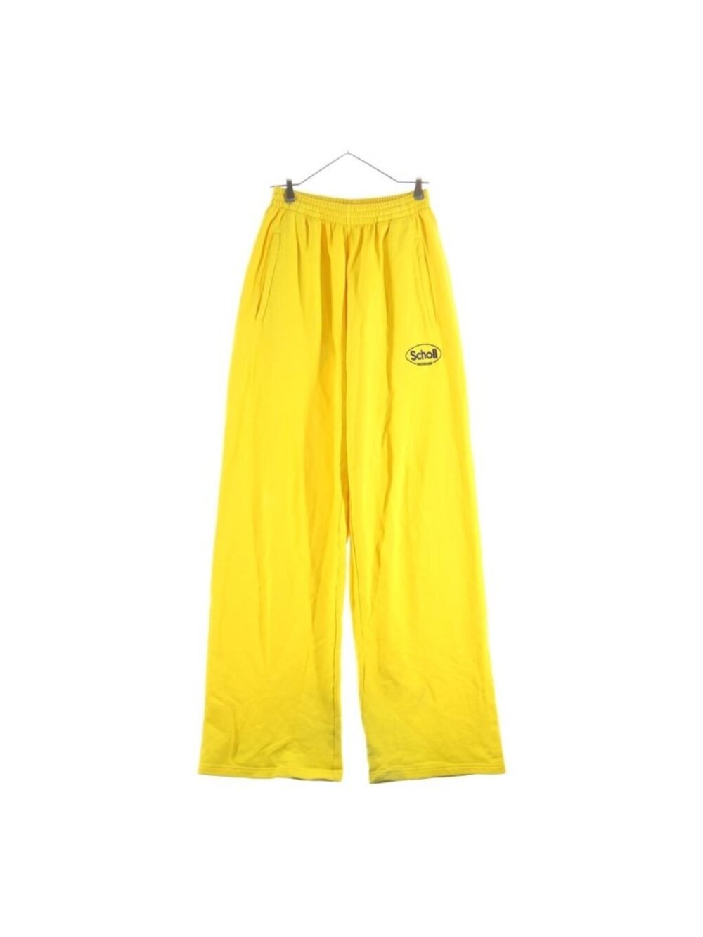 Balenciaga Scholl Sweatpants Shawl Logo Embroidery Wide Yellow Pants